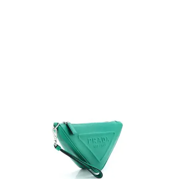 Prada Triangle Logo Wristlet Pouch #233687P87B - Picture 2 of 6